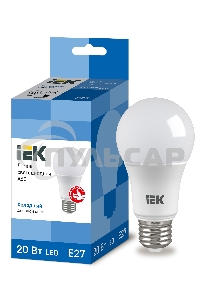 Лампа светодиодная ECO A60 20Вт грушевидная 230В 6500К E27 ИЭК LLE-A60-20-230-65-E27