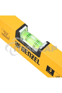 Уровень алюминиевый, магнит., фрезерованный, 3 глазка (1 зеркал.), 0,5 мм/м, 1000 мм  Denzel