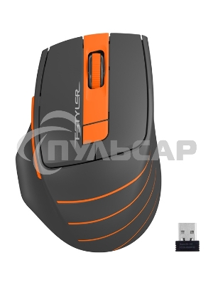 Мышь беспроводная A4Tech Fstyler FG30 серый/оранжевый, 2000 dpi, радиоканал, USB, кнопки - 5