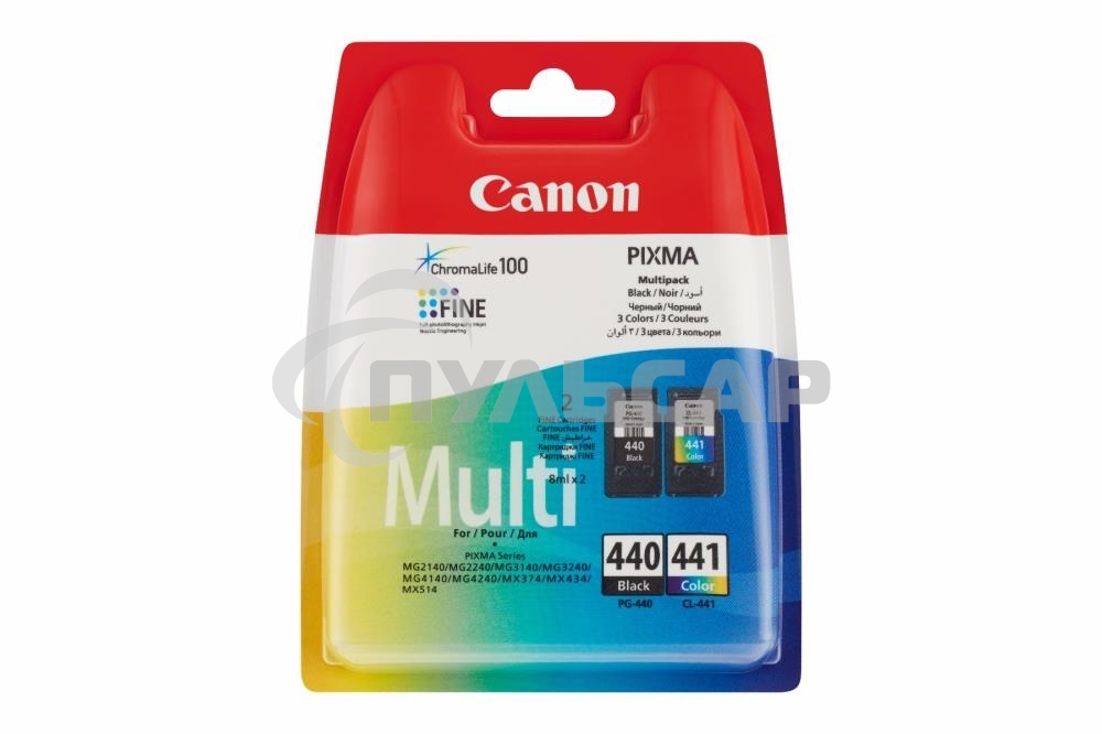 Картридж струйный Canon PG-440/CL-441 5219B005 черный/трехцветный x2уп. для Canon MG2140/MG3140 (180стр.)