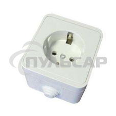 Розетка 1-м ОП Клио 16А с заземл. IP44 белый  UNIVersal К2228