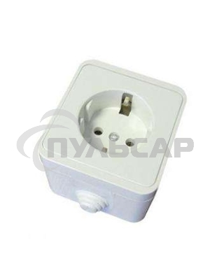 Розетка 1-м ОП Клио 16А с заземл. IP44 белый  UNIVersal К2228