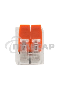 Клемма соединительная рычажковая компактная Rexant 2-проводная, прозрачная, 0.14-4 мм² (20 шт./уп.)