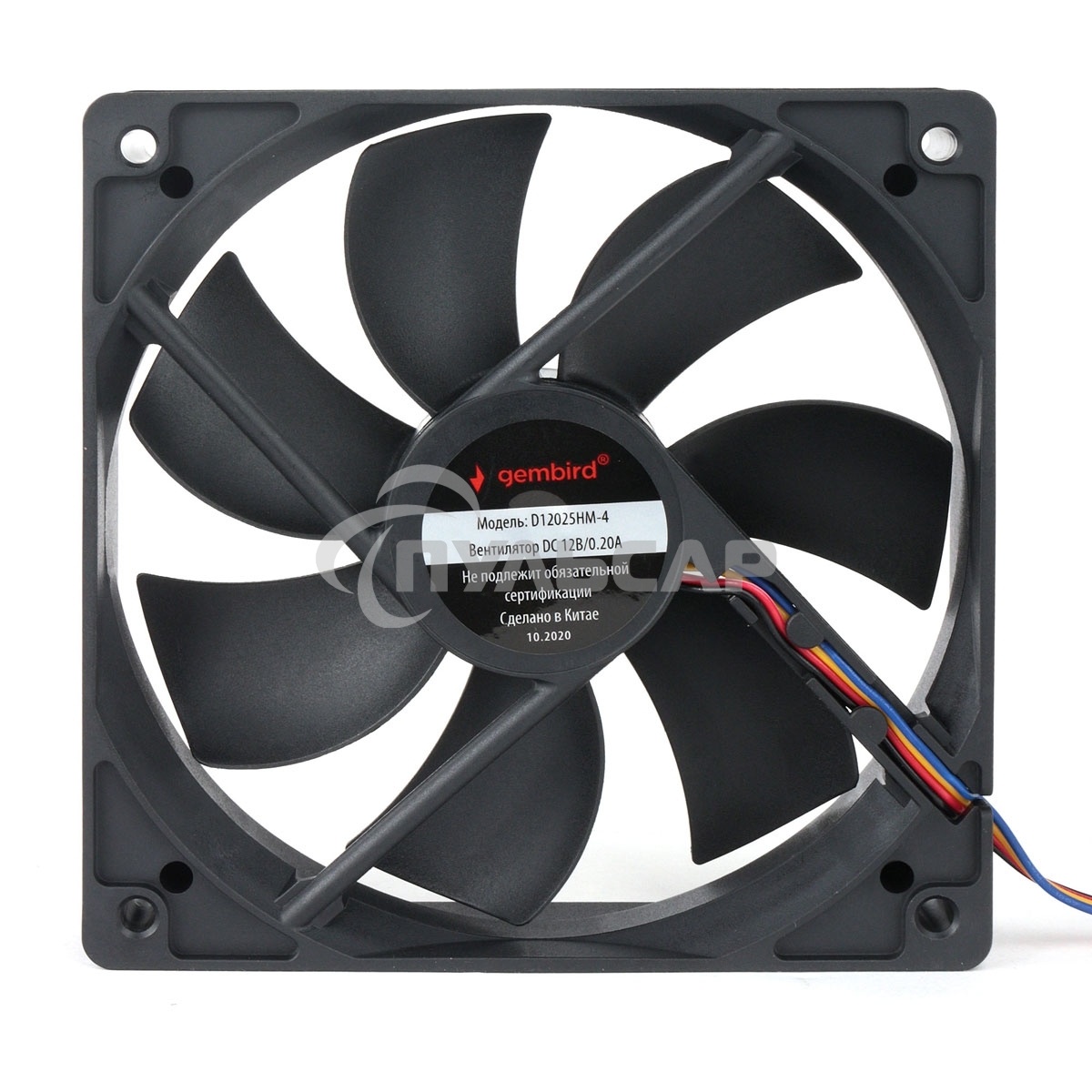 Вентилятор для корпуса Gembird 18657 черный, 120 мм, 2000 об/мин, 32.5 дБ, 4 pin