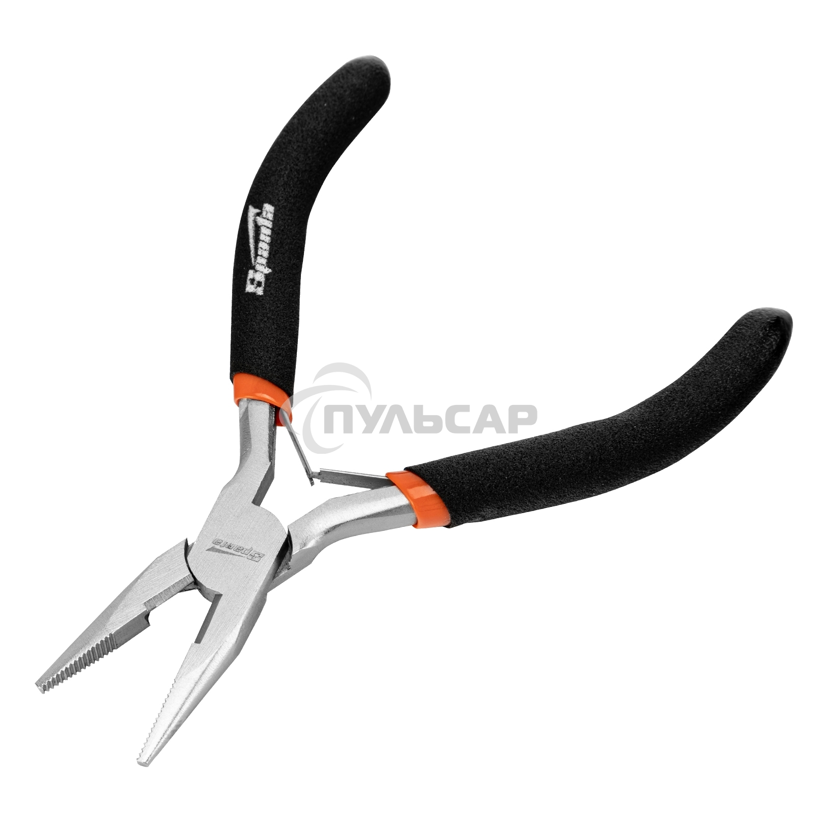 Длинногубцы Mini, 130 мм, никелированные, прямые, авторазжим Sparta