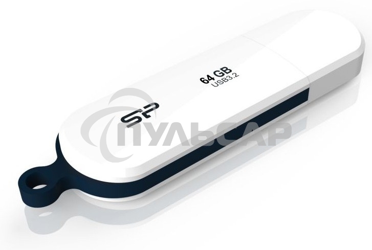 Флешка USB 64 Gb Silicon Power Blaze B32, USB 3.2, белый
