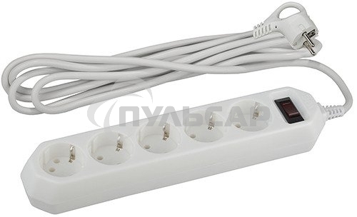 Сетевой фильтр ЭРА USF-5es-1.5m-W, 1.5м, белый б0019031