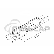 Клемма плоская полностью изолированная термоусаживаемая гнездо 6.6 мм 0.5-1.5 мм² (РПи-м-т 1.5-(6.3) красный Rexant