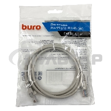 Патч-корд Buro cat5E 1.5м серый RJ-45 (m)-RJ-45 (m)