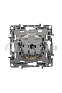 Розетка 2К+З, на винтах, защ. шт., сл. кость ETIKA 