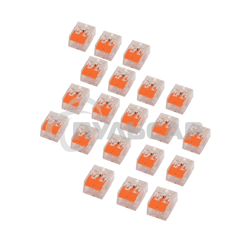 Клемма соединительная рычажковая компактная Rexant 2-проводная, прозрачная, 0.14-4 мм² (20 шт./уп.)