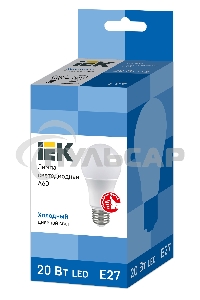 Лампа светодиодная ECO A60 20Вт грушевидная 230В 6500К E27 ИЭК LLE-A60-20-230-65-E27