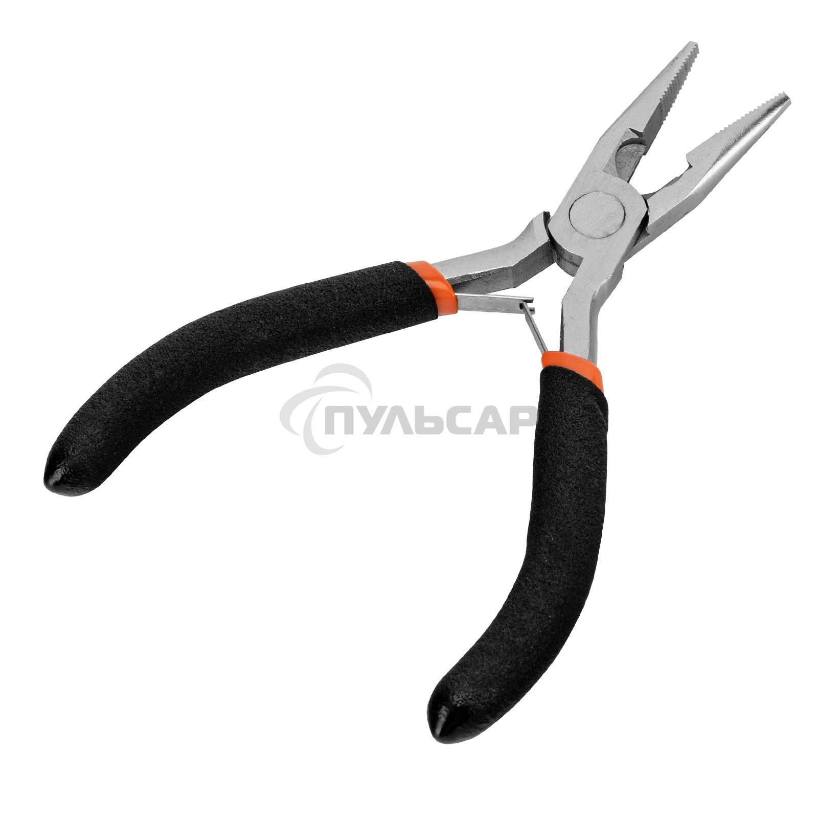 Длинногубцы Mini, 130 мм, никелированные, прямые, авторазжим Sparta