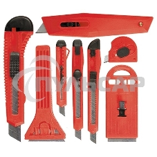 Набор ножей Matrix, выдвижные лезвия, 9мм-4, 18мм-2, скребки выдвижн. фиксир.лезв.,40-52мм,2шт