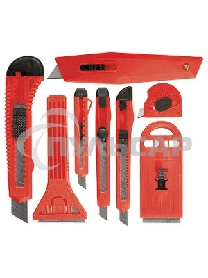 Набор ножей Matrix, выдвижные лезвия, 9мм-4, 18мм-2, скребки выдвижн. фиксир.лезв.,40-52мм,2шт