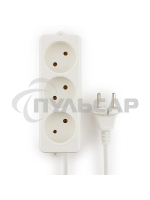 Удлинитель Гарнизон EL-NL3-W-2, 3 розетки допустимый ток 10А, длина 2м.