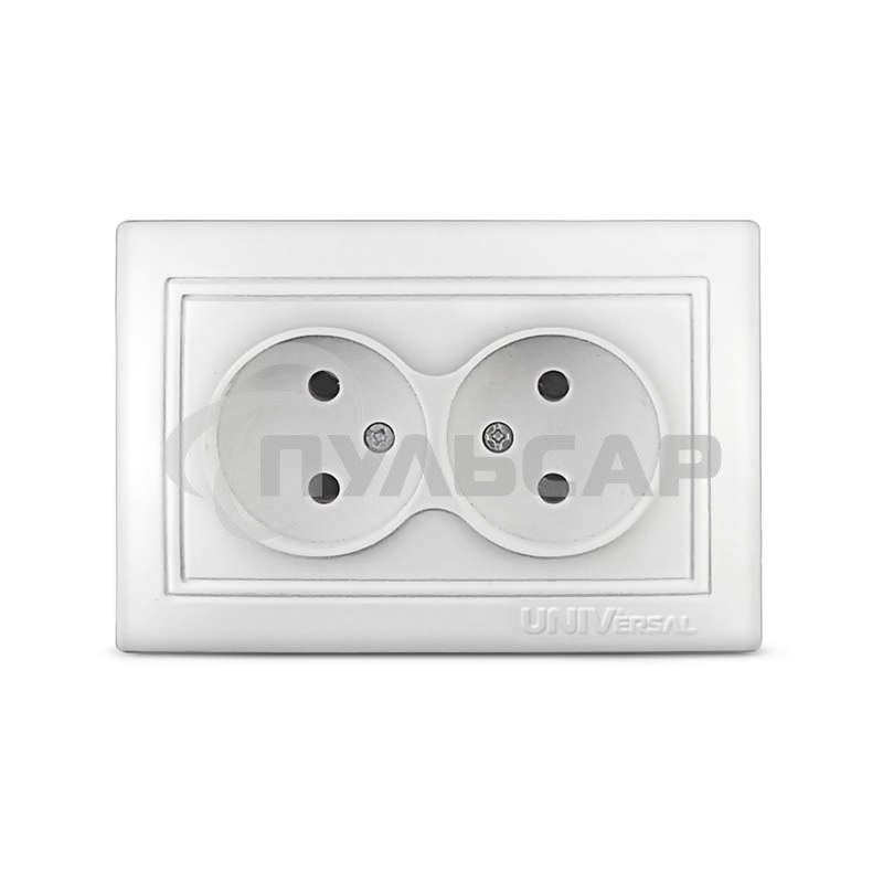 Розетка 2-м СП Севиль 16А IP20 бел. Universal С0102