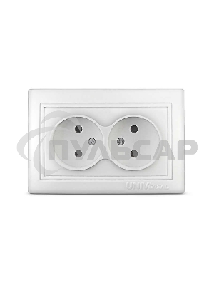 Розетка 2-м СП Севиль 16А IP20 бел. Universal С0102