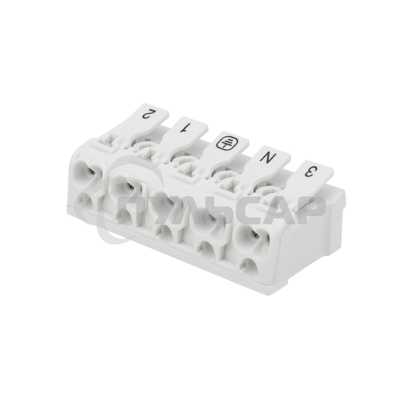 Клемма пружинная соединительная КСП 5-полюсная с монтажными ножками (50 шт./уп.) Rexant