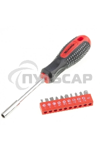 Отвертка Matrix с набором бит, 10шт, Fusion, CrV, 3-х компонентная рукоятка 