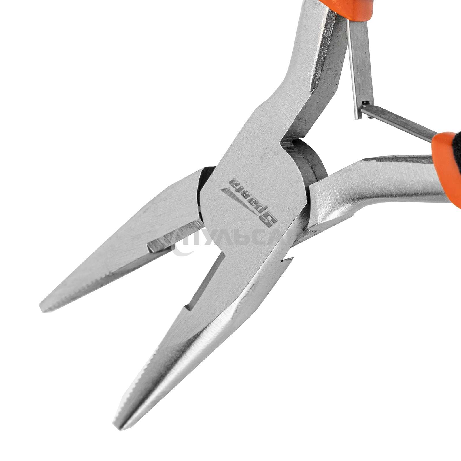 Длинногубцы Mini, 130 мм, никелированные, прямые, авторазжим Sparta