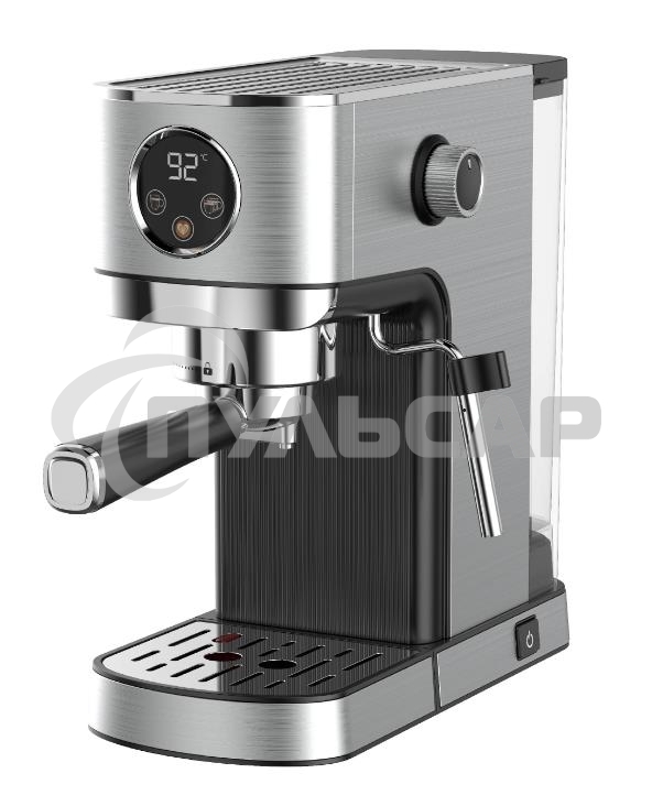 Кофеварка рожковая Korting KCM 1001 EX нержавеющая сталь, молотый, 1.2 л, 1350 Вт, 20 бар