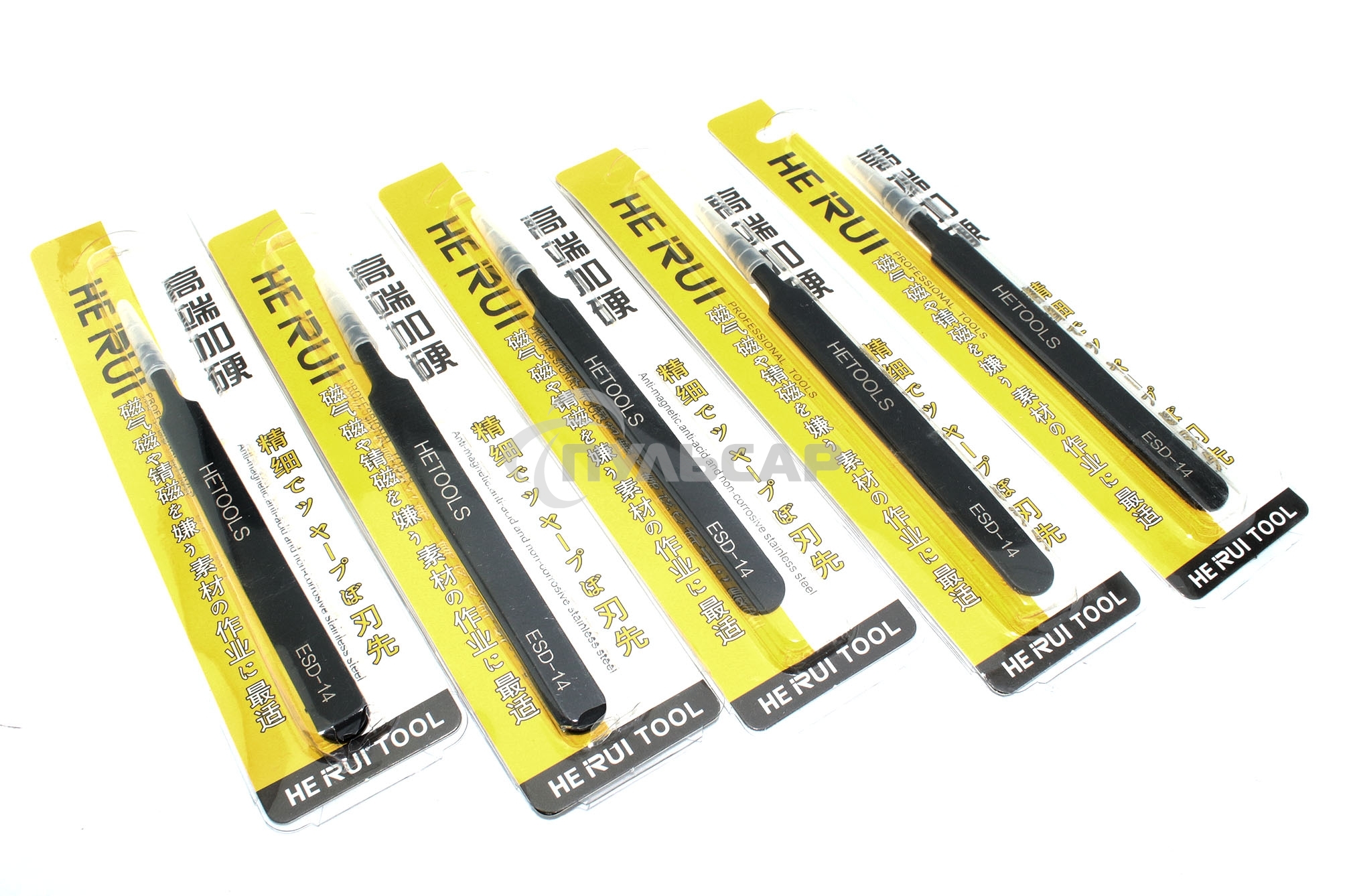 Пинцет HETOOLS ESD-14 прямой, черный 120мм 5 шт
