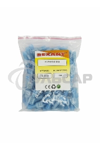 Клемма плоская полностью изолированная Rexant, гнездо 6.6 мм, в нейлоне, 1.5-2.5 мм² (РПи-м(н) 2.5-(6.3)), синий