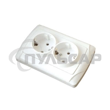 Розетка 2-м СП Маргарита 16А с заземл. бел. UNIVersal М0128