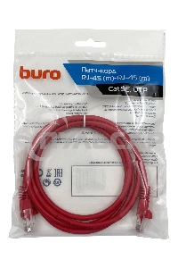 Патч-корд Buro cat5E 1.5м красный RJ-45 (m)-RJ-45 (m)