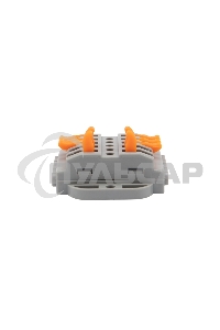 Клемма соединительная многоразовая проходная 5 полюсов, серая (0,08-4 мм²), с монтажной площадкой (20 шт./уп.) Rexant