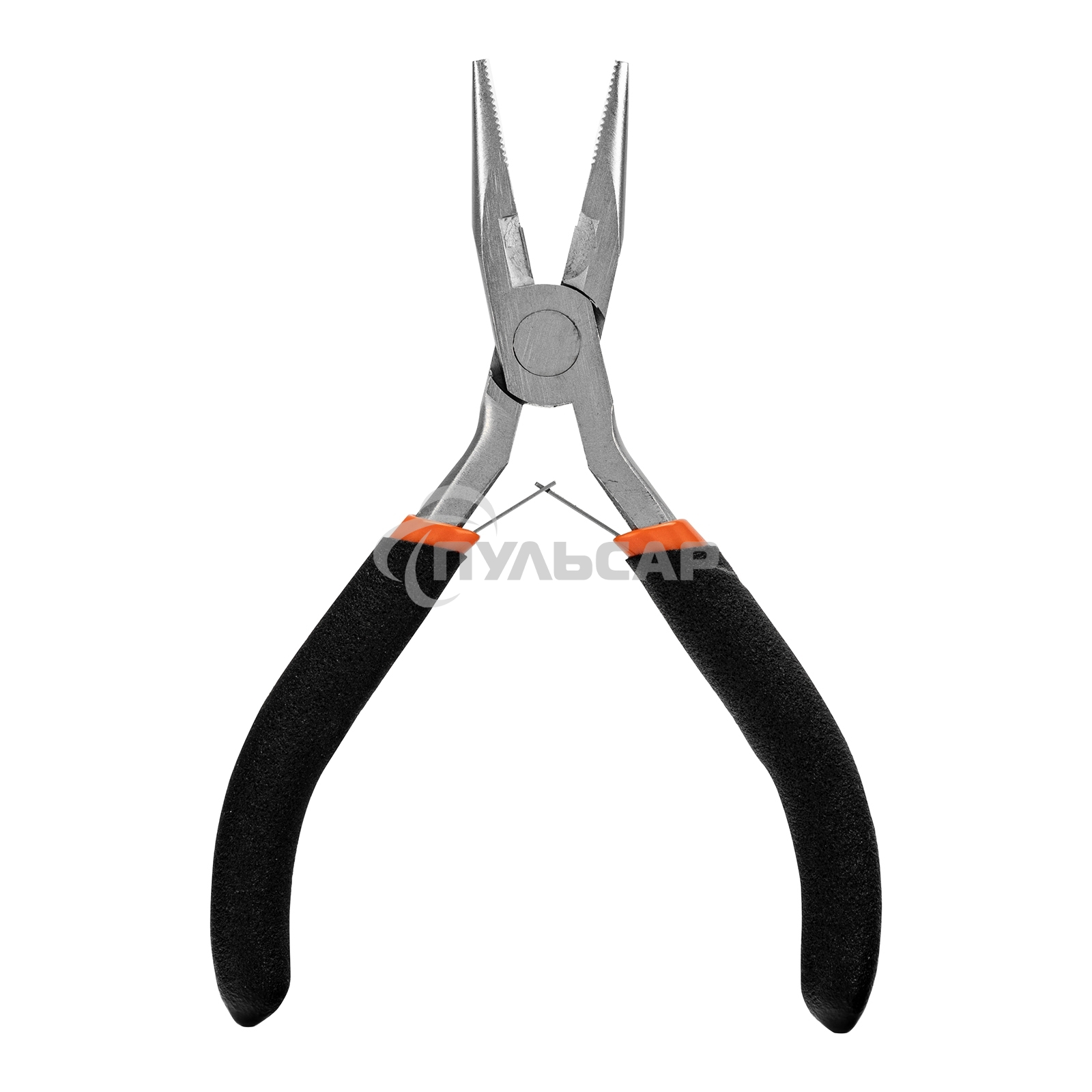 Длинногубцы Mini, 130 мм, никелированные, прямые, авторазжим Sparta