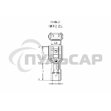 Клемма плоская полностью изолированная Rexant, гнездо 6.6 мм, в нейлоне, 1.5-2.5 мм² (РПи-м(н) 2.5-(6.3)), синий