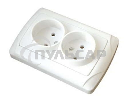 Розетка 2-м СП Маргарита 16А IP20 бел. Universal М0102