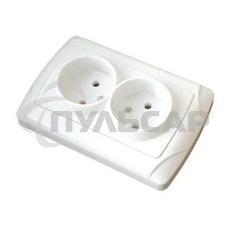 Розетка 2-м СП Маргарита 16А IP20 бел. Universal М0102