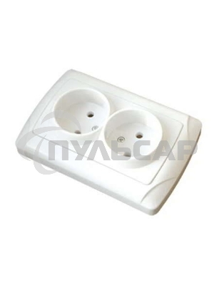 Розетка 2-м СП Маргарита 16А IP20 бел. Universal М0102