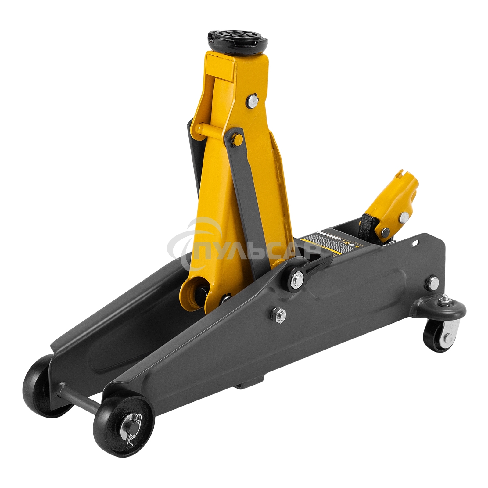 Домкрат гидравлический подкатной Denzel 2т, 135-385 мм, в пласт. кейсе 51231