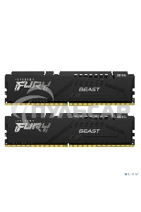 Оперативная память Kingston Fury Beast, DDR5, 32Gb (2x16Gb), 6000MHz, CL30, DIMM, с радиатором, черный