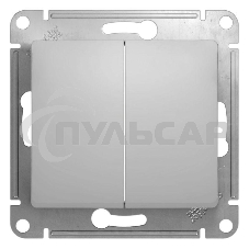 Механизм выключателя 2-кл. СП GLOSSA 10А IP20 10AX алюм. SchE GSL000351