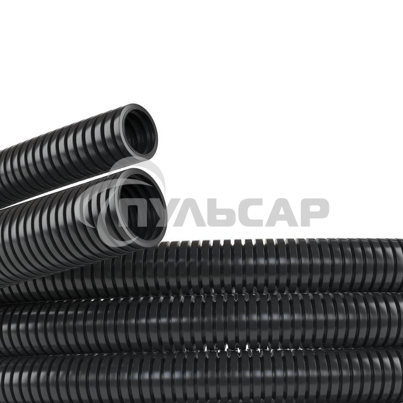 Труба гофрированная ПА d17мм без протяж. черный (уп.50м) ДКС PA601721F2