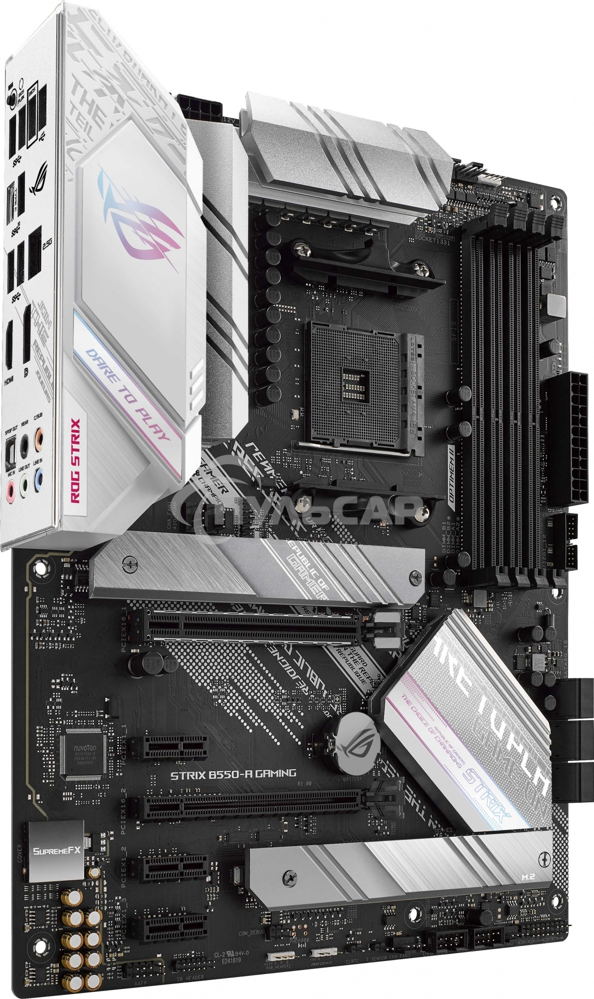 Материнская плата ASUS ROG STRIX B550-A GAMING, AM4, AMD B550, 4xDDR4, 6xSATA, 2xM.2, 1xPCI-E 4.0 x16, 1xPCI-E 3.0 x16, 3xPCI-E x1, 1xHDMI, 1xDP, 1x 2.5Gb LAN, 4xUSB 3.2 Gen 1, 1xUSB 3.2 Gen 2, 1xUSB-C 3.2 Gen 2, 5x3.5 мм, 7.1, ATX