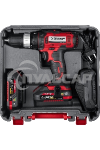 Дрель-шуруповерт ЗУБР ДШЛ-185-22, Аккумуляторная, 18В, 2 АКБ, Кейс
