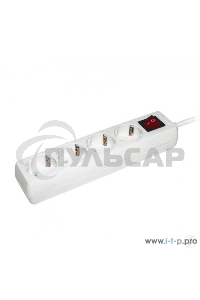 Удлинитель WYP10-16-04-03-ZK-N У04К-выкл. 4 места 2 Р + P Е /3метра 3х1мм2 16А/250 IEK