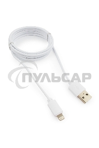 Кабель USB Гарнизон GCC-USB2-AP2-6-W AM/Lightning, для iPhone5/6/7, IPod, IPad, 1.8м, белый, пакет