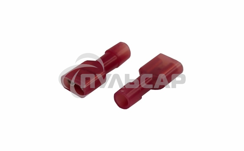 Клемма плоская полностью изолированная Rexant, гнездо 6.6 мм, в нейлоне, 0.5-1.5 мм² (РПи-м(н) 1.5-(6.3)), красный