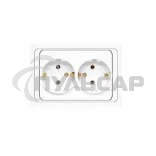 Розетка 2-м СП Валери 16А с заземл. бел. UNIVersal В0128