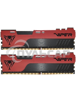 Оперативная память Patriot Viper Elite II, DDR4, 16Gb (2x8 Gb), 3200 MHz, CL18, DIMM, радиатор, красный, черный
