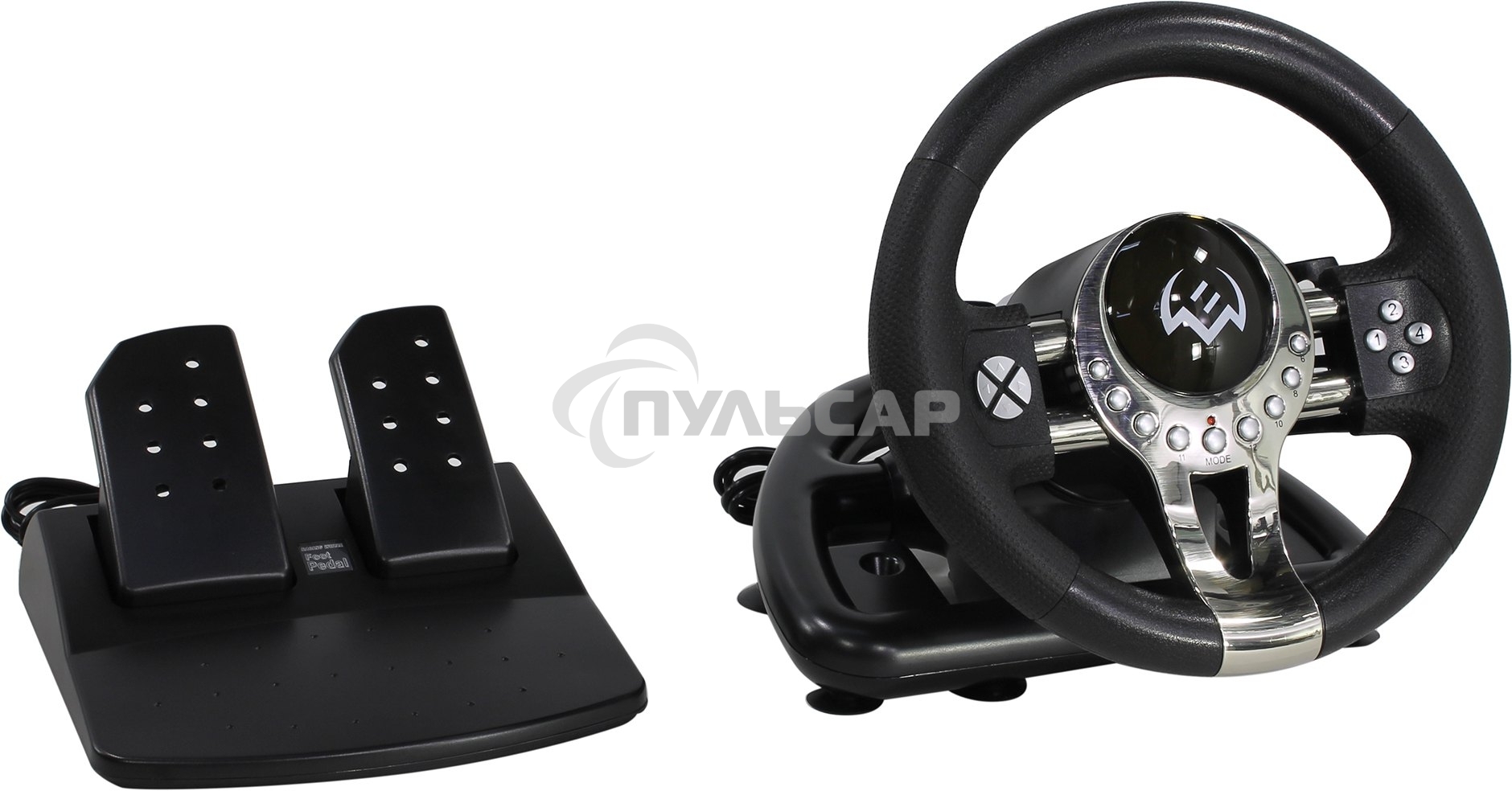 Руль SVEN GC-W700 (педали, вибро, скоба, лепестки, АКПП, D-pad, 12 кл, резин. вставки, PC/Xinput)