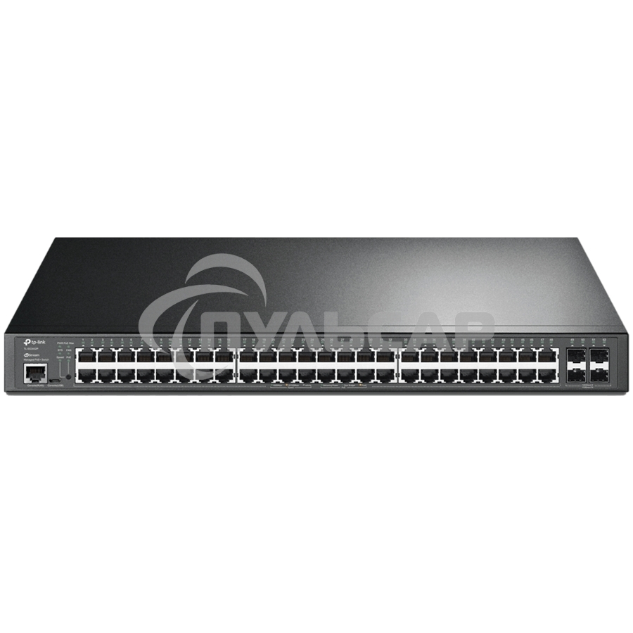 Коммутатор 48-port Gigabit PoE+ L2+ switch, 48 802.3af/at PoE+ ports, 4 Gb SFP slots, 1 RJ-45 + 1Micro-USB console ports, 348W PoE budget