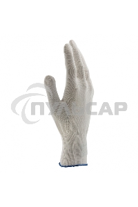 Перчатки из синтетической нити, ПВХ точка, 13 класс, белые, XL Россия